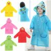 kids rain poncho raincoat 5 colors blue yellow pink green red