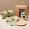 ensemble cadeau de naissance douche de bébé cadeau d'anniversaire ensemble nouveau-né tous les matériaux naturels en bois